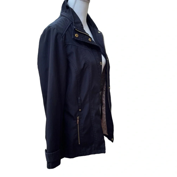 Michael Kors Women’s Black Utility Jacket with Gold Hardware Size Medium - Picture 7 of 15